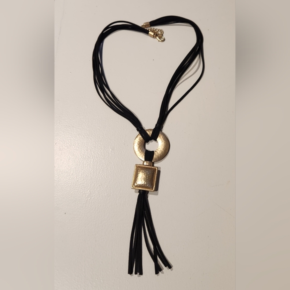Chico's Black and Gold Pendant Necklace - Picture 2 of 4